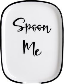 Ceramic Spoon Rest for Stove Top, Large Spoon Holder for Kitchen Counter, White Coffee Spoon Rest, Heat-Resistant Cooking Utensil Rest