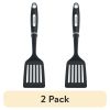 (2 pack) Professional Nylon Slotted Kitchen Spatula/Turner with Black Handle