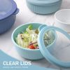 8 Piece Mixing Bowl with Lids Set, Plastic Bowls, Meal Prep Bowl Set, Nesting Mixing Bowls for Space Saving Storage, Ideal for Cooking, Baking