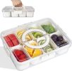 Food Grade Snack Box with 8 Removable Compartments and Lid, Airtight Food Storage Tray with Foldable Handle