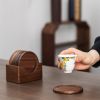 6pcs /Set Wooden Tea Ceremony Tray Coffee Cup Insulation Pad