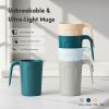 Reusable Plastic Cups (12 oz) - Set of 4 | Unbreakable Plastic Coffee Mugs with Handles | Dishwasher and Microwave Safe | BPA Free & Eco-Friendly | Id