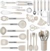 Kitchen Utensils Set-Silicone Cooking Utensils-33pcs Non-Stick Silicone Cooking Kitchen Utensils Spatula Set with Holder-Best Kitchen Cookware with St