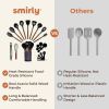 Kitchen Utensils Set – 22-Piece Silicone Cooking Utensils Set, Spatula Set with Holder, Wooden Handle Silicone Kitchen Gadgets for Nonstick Cookware