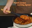 Large Silicone Kitchen Utensils Set, 6 PCS Nonstick Cooking Utensils Set with Wooden Handle