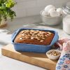 8-Inch Square Nonstick Cake Pan, Aluminized Steel, Blue Speckle