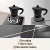 Stovetop Espresso Maker 3 Cup Moka Pot; Italian Cuban Greca Coffee Maker; Aluminum Durable and Easy to Use & Clean(6oz Black) Amazon Banned