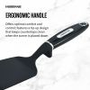 (2 pack) Professional Short Kitchen Nylon Spatula/Turner with Black Plastic Handle