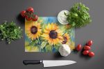 NEW Sunflowers in Watercolor Glass Cutting Board Decorative Tempered Glass Kitchen Cutting and Serving Board Large Size Chopping Board