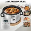 VEVOR Slow Cooker, 8QT 320W Electric Slow Cooker Pot with 3-Level Heat Settings, Digital Slow Cookers with 20 Hours Max Timer, Locking Lid