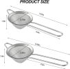 2 Pack Fine Mesh Strainer, Small Stainless Steel Sieves with Handles, for Steeping Loose Leaf Tea, Straining Cocktail, Juice and Sifting Flour
