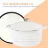 Dutch Oven,Dutch Oven Pot with Lid,3 QT Enamel Dutch Ovens with Dual Handles,Cast Iron Pot for Braiser,Cooking,Gifts for Family