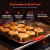 VEVOR Baking Pans Set, 3-Piece, Nonstick Carbon Steel Cookware Sheets & Trays, Stackable Kitchen Oven Bakeware Cooking Sets with Silicone Handles